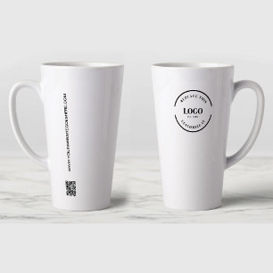 Tasse Latte Simple Givaway Business Logo Code QR personnalisé