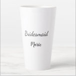 Tasse Latte SIMPLE MINIMAL ajouter votre nom bridesmaid person<br><div class="desc">conception</div>