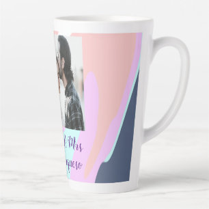 Tasse Latte simple minimal ajoutez votre nom photo peinture pa