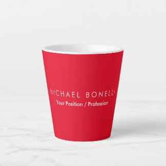 Tasse Latte Simple minimaliste simple élégant moderne rouge