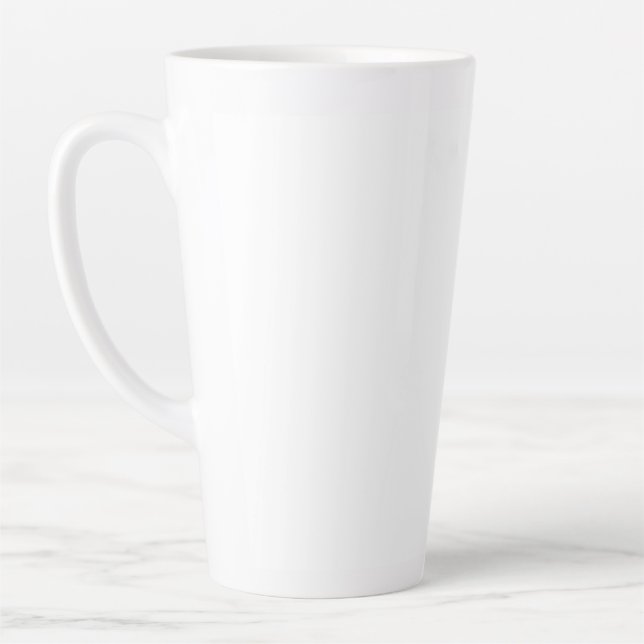 Tasse Latte simple minimum ajouter votre texte monogramme phot (Gauche)