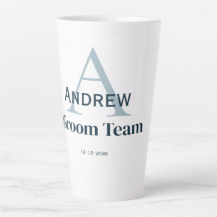 Tasse Latte simple monogramme personnalisé groomsmen