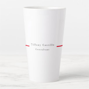 Tasse Latte Simple Plain élégant Rouge Blanc minimaliste moder