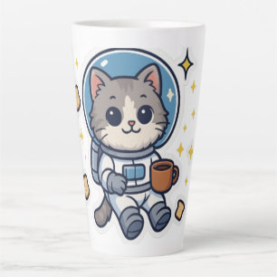Tasse Latte "Sips Galactiques - Spatiale Cat Tea Break"