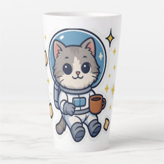 Tasse Latte "Sips Galactiques - Spatiale Cat Tea Break"