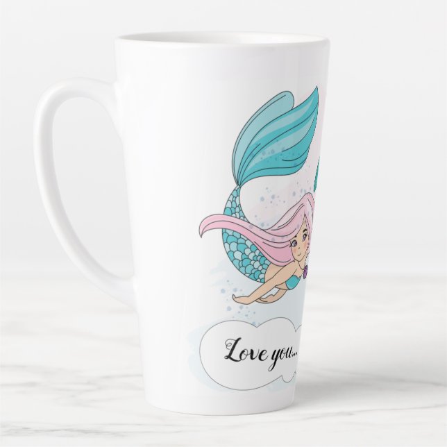 Tasse Latte Sirène de la coupe personnalisée en tôle de café (Gauche)