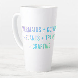 Tasse Latte Sirènes + Café + Plantes + Voyage + Artisanat