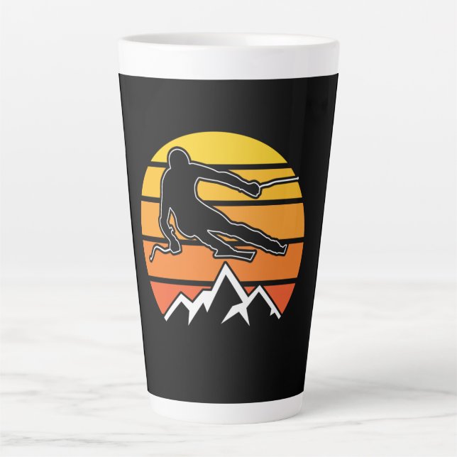 Tasse Latte Ski rétro (Devant)
