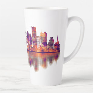Tasse Latte Skyline Detroit Michigan