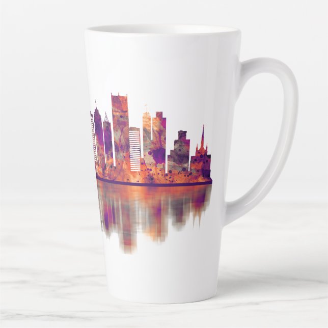 Tasse Latte Skyline Detroit Michigan (Droite)