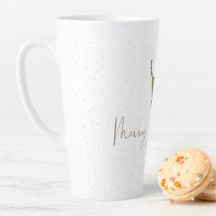 Tasse Latte SlipperyJoe Joyeux rennes de Noël renne rouge nez