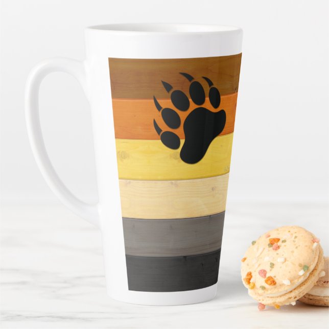 Tasse Latte SlipperyJoe's Bear Pride drapeau de la texture du  (En situation)