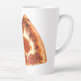 Tasse Latte SlipperyJoe's classique pepperoni pizza tranche fo