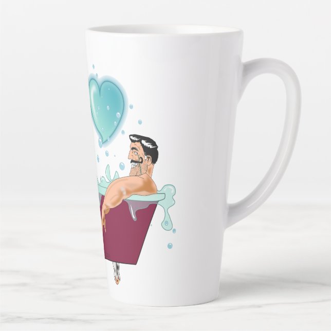 Tasse Latte SlipperyJoe's deux gays hommes aiment la baignoire (Droite)