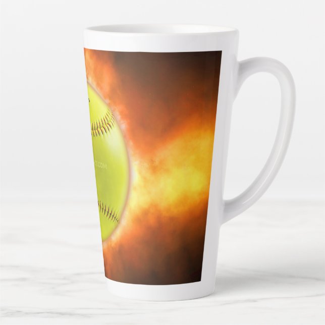 Tasse Latte SlipperyJoe's jaune balle de feu de balle de feu r (Droite)