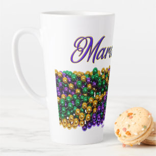 Tasse Latte SlipperyJoe's Mardi Gras Colliers en perles violet