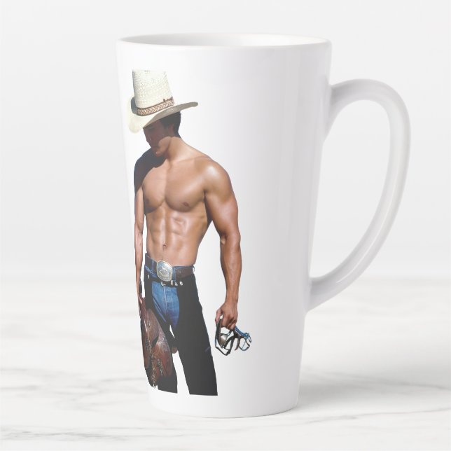 Tasse Latte SlipperyJoe's save horse ride paille cowboy casque (Droite)