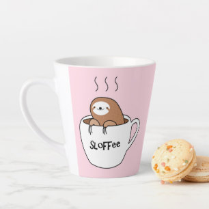 Tasse Latte Sloffee Coffee Sloth Cartoon Animal
