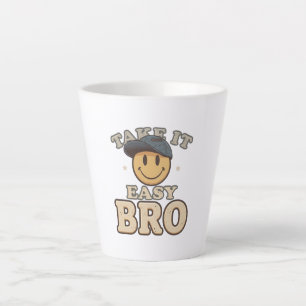 Tasse Latte Smiley Rétro 90 avec un Chapeau