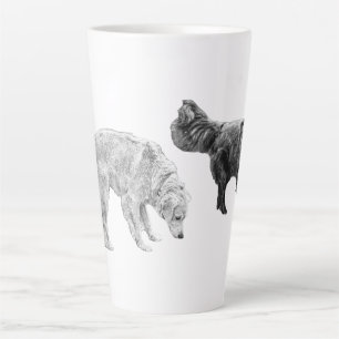 Tasse Latte Sniffari à deux chiens en grains fins