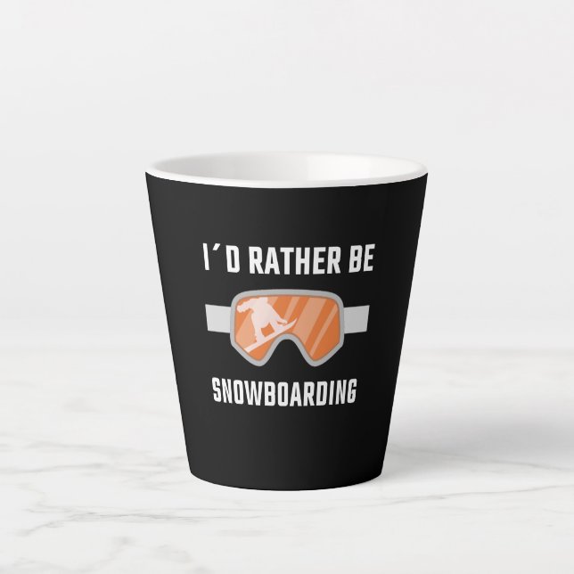 Tasse Latte Snowboarding - Je préfère le snowboard (Devant)