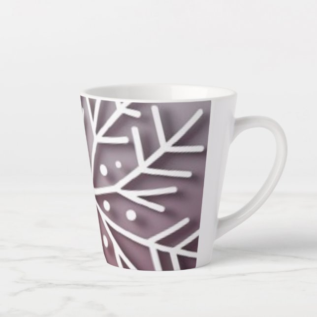 Tasse Latte Snowflake Ornament Icon – Winter Holiday Design  (Droite)