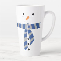Snowman bleu gris minimaliste hiver Écharpe