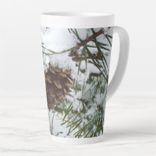 Tasse Latte Snowy Pine Cone I