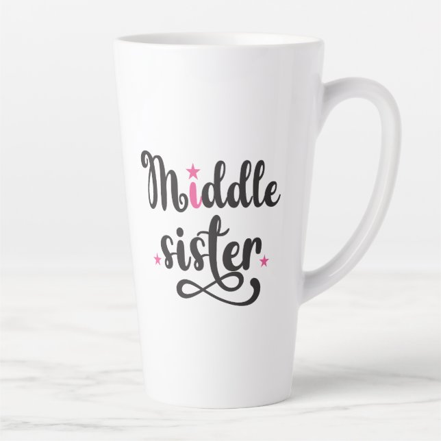 Tasse Latte Soeur du Milieu, Mignonnes Étoiles (Droite)