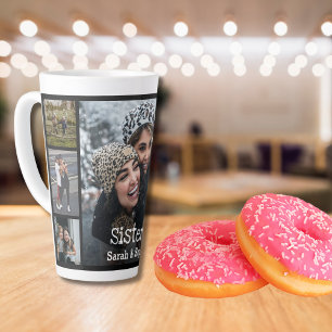 Tasse Latte Soeurs personnalisées modernes 7 Collage photo