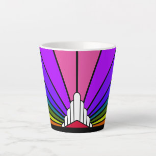 Tasse Latte Soleil Art déco en latte arc-en-ciel