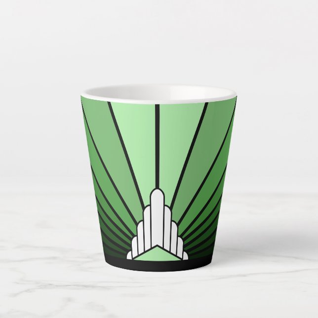 Tasse Latte Soleil Art déco en latte verte (Devant)