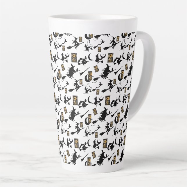 Tasse Latte sorcière assistant chatte lune bloomstick (Angle droit)