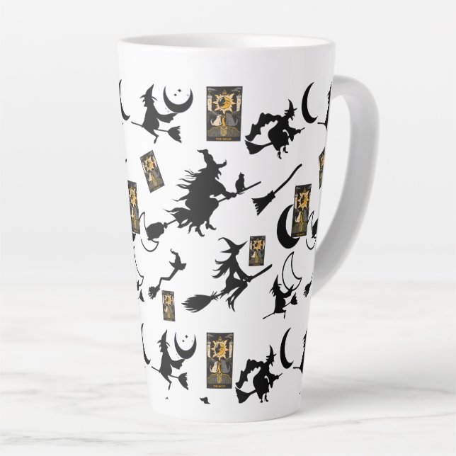 Tasse Latte sorcière assistant chatte lune bloomstick (Angle droit)