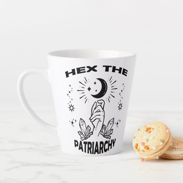 Tasse Latte Sorcière féministe, Hex Le Patriarcat (En situation)