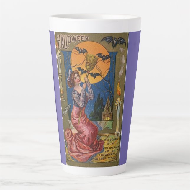 Tasse Latte Sorcière Pleine lune (Devant)