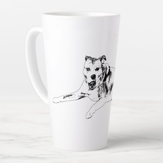 Tasse Latte Sourire Élevé, Pause Calme (Angle gauche)