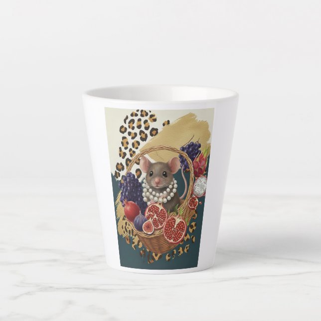 Tasse Latte Souris Éclectique avec Perles, Maximal (Devant)