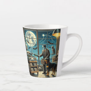 Tasse Latte Sous la Lune d'Argent : L'Archiviste du Vinyle et 