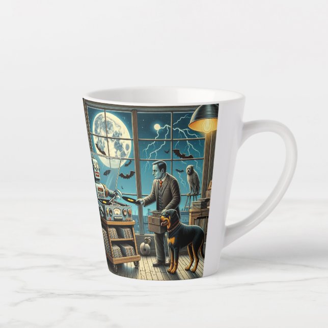 Tasse Latte Sous la Lune d'Argent : L'Archiviste du Vinyle et  (Droite)