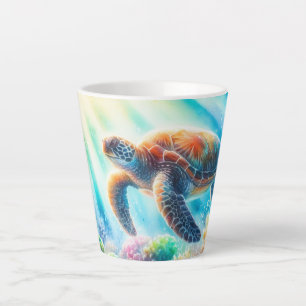 Tasse Latte Sous la tortue de mer