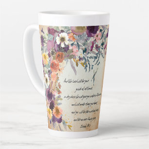 Tasse Latte Soyez votre guide, mélange floral d'automne