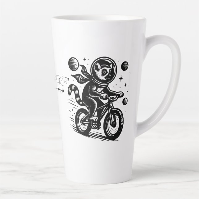 Tasse Latte Space Lemur Astronaut Riding Bicycle - Madagascar  (Droite)