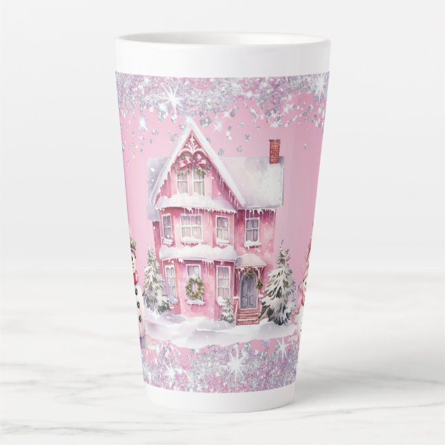 Tasse Latte Sparkling Pink Christmas  (Devant)
