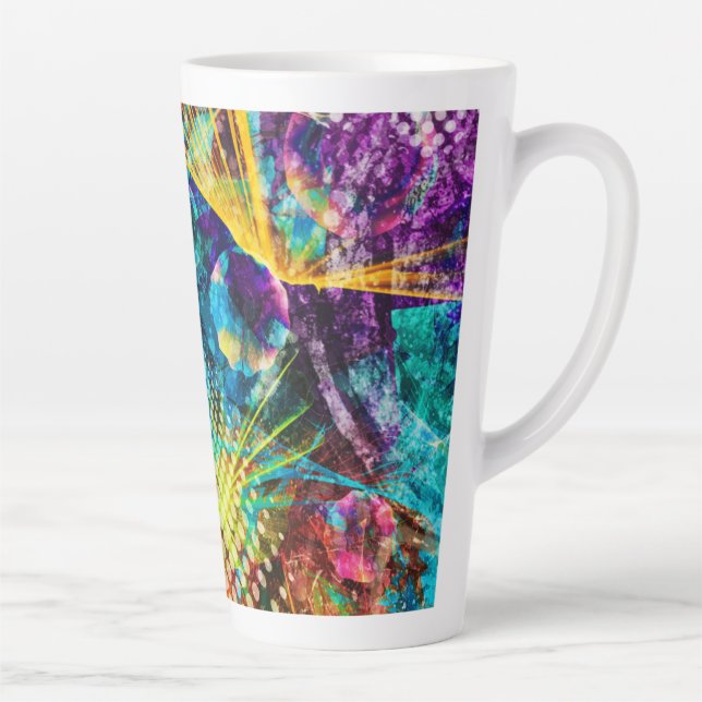 Tasse Latte Spectacle de lumières dans un espace abstrait (Droite)