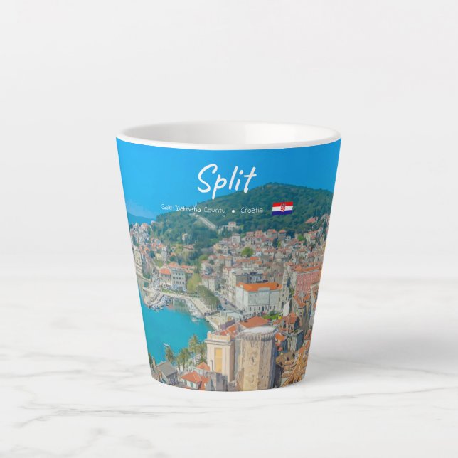 Tasse Latte Split, Croatie - Petite ville côtière (Devant)