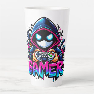 Tasse Latte Spooky Gaming – Manette fantôme de joueur Hallowee