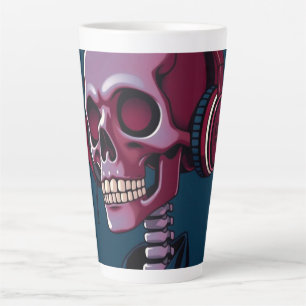 Tasse Latte Squelette avec casque audio
