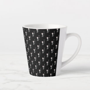 Tasse Latte Squelette d'Halloween avec épée