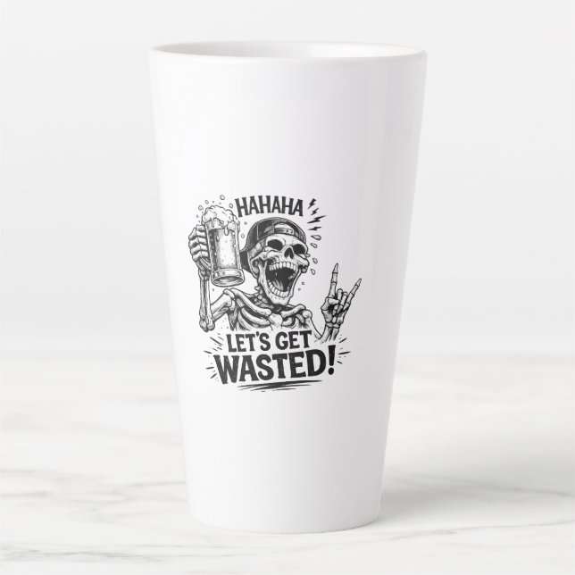 Tasse Latte Squelette : Faisons la fête (Devant)
